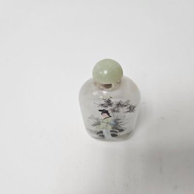 CKEG16. Hand-Painted Reverse Glass Chinese Snuff Bottle, Ladies