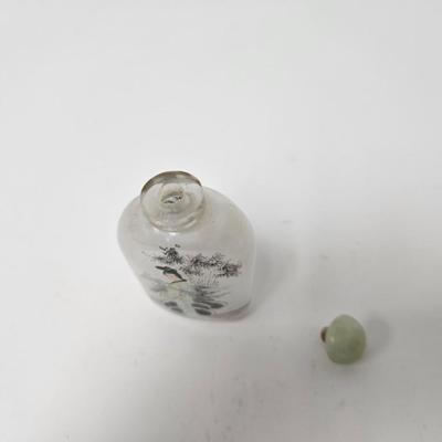 CKEG16. Hand-Painted Reverse Glass Chinese Snuff Bottle, Ladies