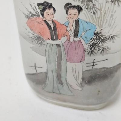 CKEG16. Hand-Painted Reverse Glass Chinese Snuff Bottle, Ladies