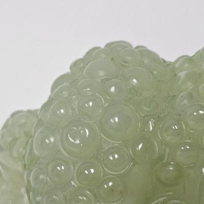 CKEG17. Carved Jade Stone Good Luck Frog on Coins