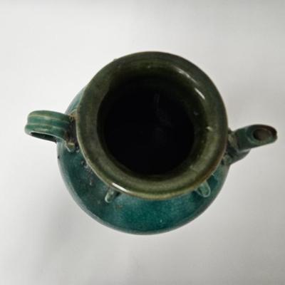 CKEG19. Antique Emerald Glaze Jar, Wax Seal