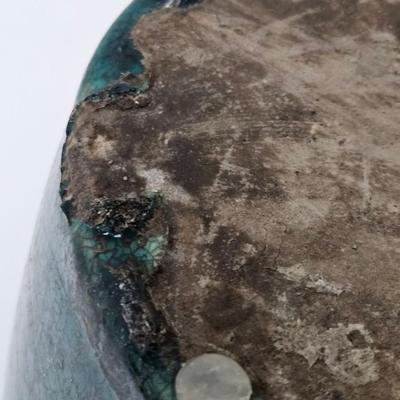 CKEG19. Antique Emerald Glaze Jar, Wax Seal