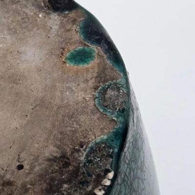 CKEG19. Antique Emerald Glaze Jar, Wax Seal