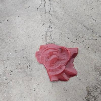 CKEG19. Antique Emerald Glaze Jar, Wax Seal