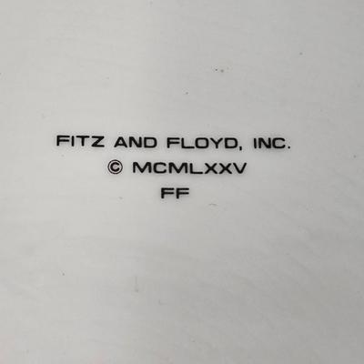 CKEG20. Fitz & Floyd Octagonal Bowl, Red & White