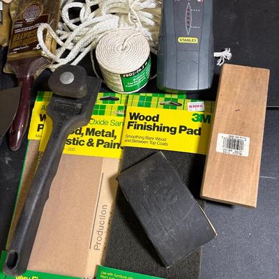 Painting supplies and stud finder