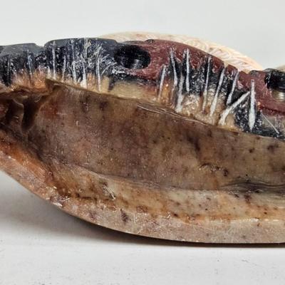 CKEG36. Vintage Chinese Hand-Carved Soapstone Brush Pot