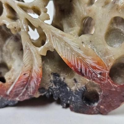 CKEG36. Vintage Chinese Hand-Carved Soapstone Brush Pot