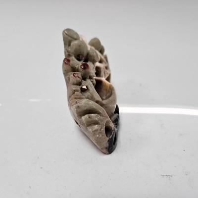 CKEG36. Vintage Chinese Hand-Carved Soapstone Brush Pot