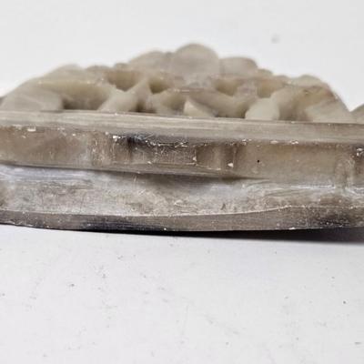 CKEG37. Vintage Chinese Carved Soapstone Mountain Village Scene