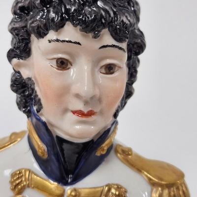 CKEG38. A Pair of Porcelain Busts Depicting Napoleonic Generals Junet & Muray, Hand-Painted