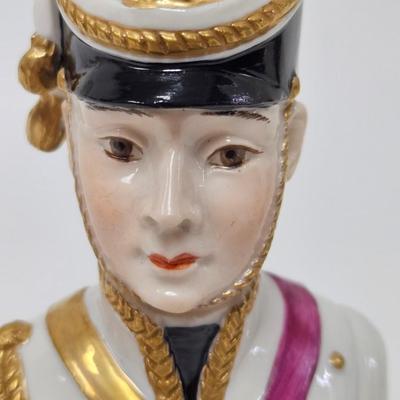 CKEG38. A Pair of Porcelain Busts Depicting Napoleonic Generals Junet & Muray, Hand-Painted