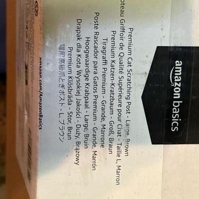 NIB cat scratcher, litter boxes/access