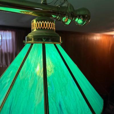 Brass/glass pool table light