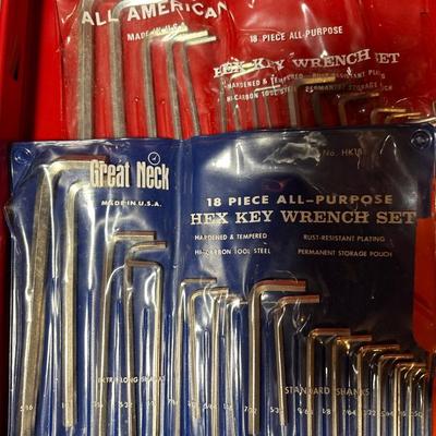 Drill bits (new), hex key wrench sets
