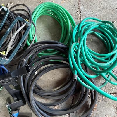 Trash can with hoses & sprinklers