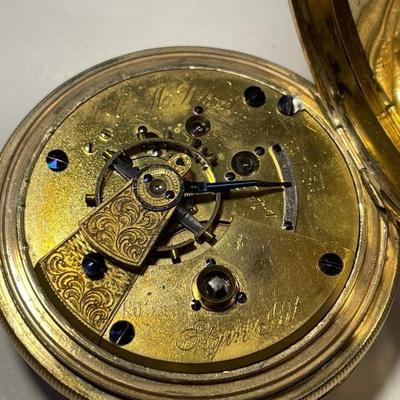 Antique Elgin G. M. Wheeler Presentation Key Wind Gold Filled Pocket Watch c1865-1885 in Good Working Order/Condition.
