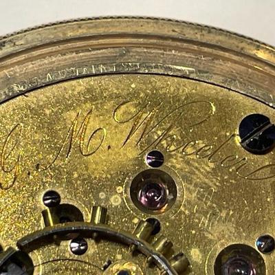 Antique Elgin G. M. Wheeler Presentation Key Wind Gold Filled Pocket Watch c1865-1885 in Good Working Order/Condition.