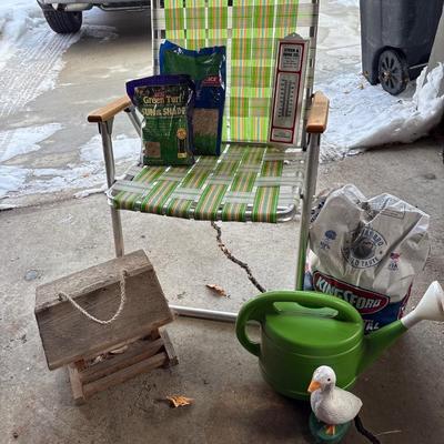 Lawn chair with outdoor items
