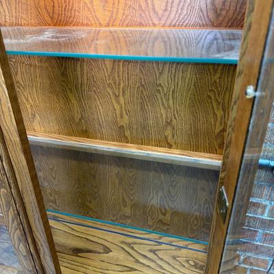 Glass Front China Cabinet and Hutch 2 Piece Unit