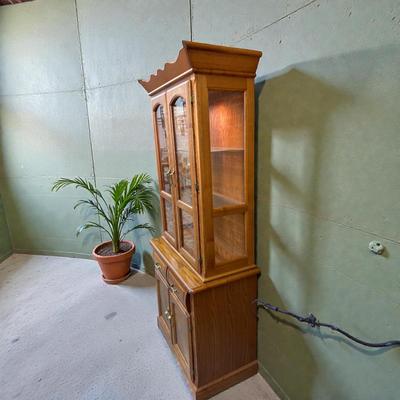 Glass Front China Cabinet and Hutch 2 Piece Unit