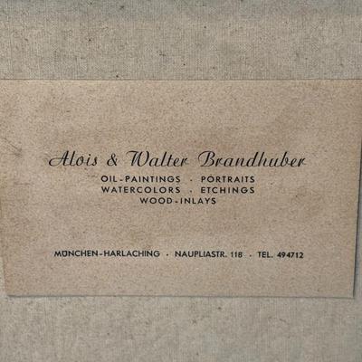 VINTAGE NOTED ARTIST "FREDERICK KAMMEYER" MUENCHEN OIL ON CANVAS FRAME SIZE 27" x 34.5" AS PICTURED. (SMALL PIN HOLE...