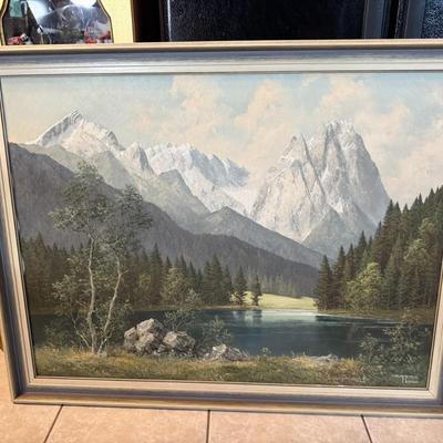 VINTAGE NOTED ARTIST "FREDERICK KAMMEYER" MUENCHEN OIL ON CANVAS FRAME SIZE 27" x 34.5" AS PICTURED. (SMALL PIN HOLE...