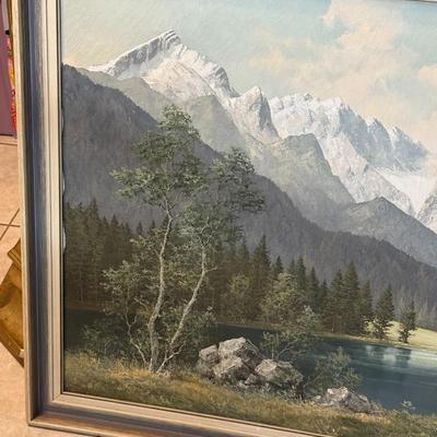 VINTAGE NOTED ARTIST "FREDERICK KAMMEYER" MUENCHEN OIL ON CANVAS FRAME SIZE 27" x 34.5" AS PICTURED. (SMALL PIN HOLE...