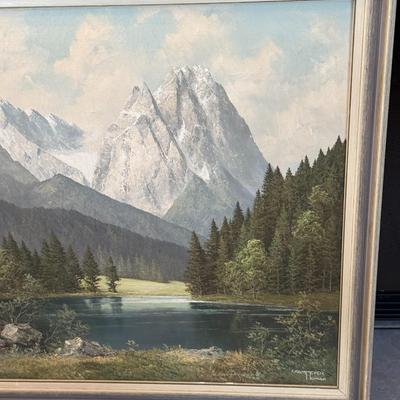 VINTAGE NOTED ARTIST "FREDERICK KAMMEYER" MUENCHEN OIL ON CANVAS FRAME SIZE 27" x 34.5" AS PICTURED. (SMALL PIN HOLE...