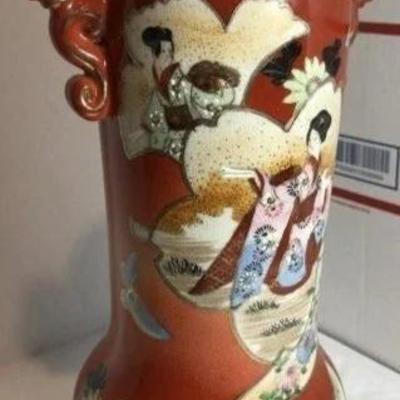 Scarce Early Japanese Kutani 11.5" Tall Vase Preowned from an Estate as Pictured.