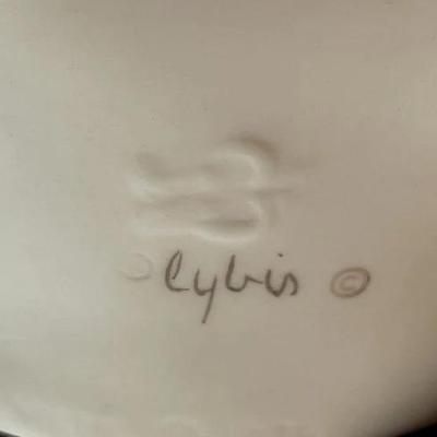 Vintage Mid-Century Cybis "Young Girl Clown Bust" on a Wooden Base - 9.5" Tall in VG Preowned Condition.