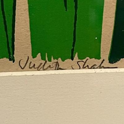 Noted Artist JUDITH SHAHN (1929-2009) Artist Proof Edition 20/20 Frame Size 24" x 26" in VG Preowned Condition.