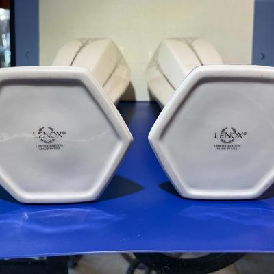 Scarce Pair of Lenox 9" Centennial Vases w/Sterling Silver Overlay Only 250 Total Pieces Made in the USA in VG Condition.