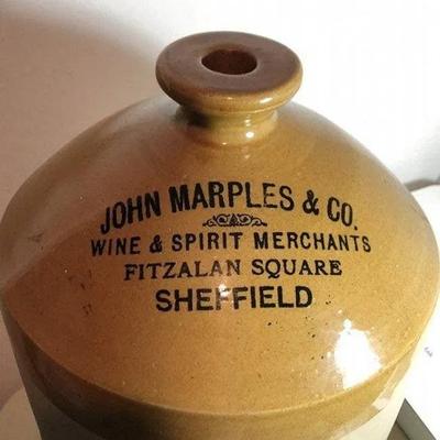RARE - John Marples & Company Sheffield Large Stoneware Jug 19" Tall & Very Heavy Preowned