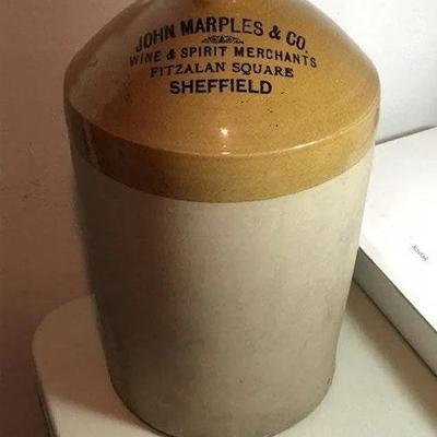 RARE - John Marples & Company Sheffield Large Stoneware Jug 19" Tall & Very Heavy Preowned