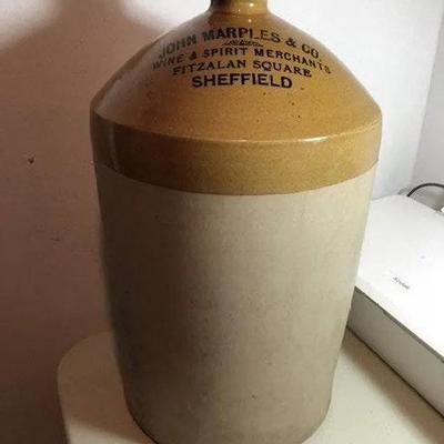 RARE - John Marples & Company Sheffield Large Stoneware Jug 19" Tall & Very Heavy Preowned