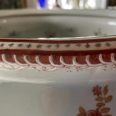 Vintage Chinese Signed Base Clipper Ship Footbath Basin 22" Handle to Handle, 14.25" Wide & 8.25" Tall in VG Preowned...