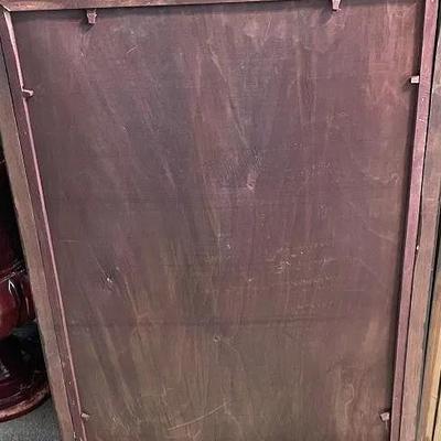 Pair of Vintage Chinese Reverse Glass Paintings 19.5" x 27.25" Preowned from an Estate Cleanout in VG Condition.