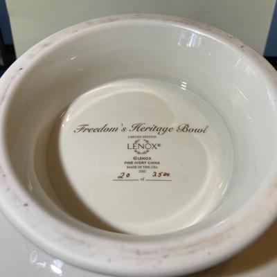 Very Rare Lenox Freedom's Heritage Bowl 2003 Hand Painted Limited Edition 20/2500 11" in Diameter & 6" Tall Superbly...