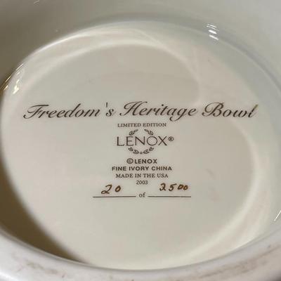 Very Rare Lenox Freedom's Heritage Bowl 2003 Hand Painted Limited Edition 20/2500 11" in Diameter & 6" Tall Superbly...