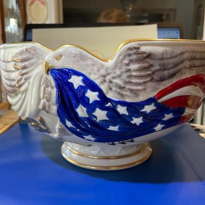 Very Rare Lenox Freedom's Heritage Bowl 2003 Hand Painted Limited Edition 20/2500 11" in Diameter & 6" Tall Superbly...