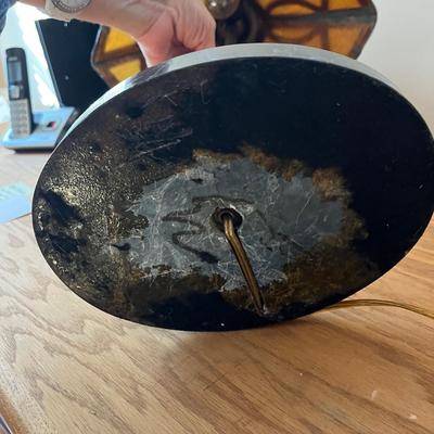 Vintage Slag Glass Table Lamp (O-BC)