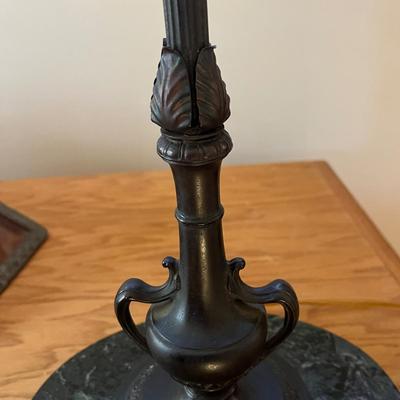 Vintage Slag Glass Table Lamp (O-BC)