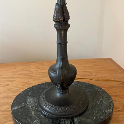 Vintage Slag Glass Table Lamp (O-BC)