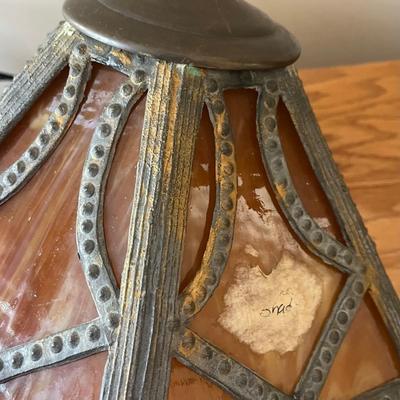 Vintage Slag Glass Table Lamp (O-BC)