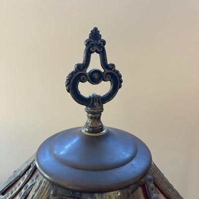 Vintage Slag Glass Table Lamp (O-BC)