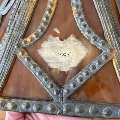 Vintage Slag Glass Table Lamp (O-BC)