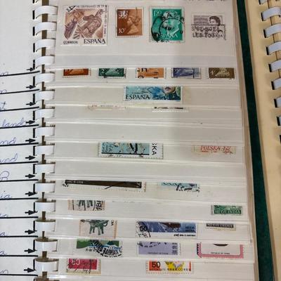 Unused collector stamps, album w/stamped & supplies