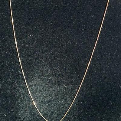 14kt Gold Chain Curb Link Necklace 18"