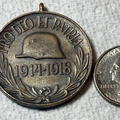 Austria-Hungary WW1 1914/1918 Pro DEO et PATRIA Austrian Hungarian Commemorative WWI Military Medal (No Ribbon).